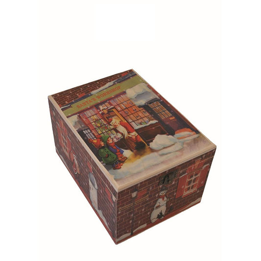 Laboratorio di Santa Claus con Scatola di Legno Komozja Family