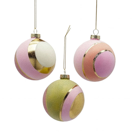 Addobbo Palla Fasce Glitter 3 EDG Enzo De Gasperi – Decorazione Natalizia di Design