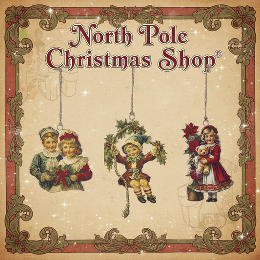 Set 3 Decorazioni Bambini Vittoriani Metallo | Natale Vintage