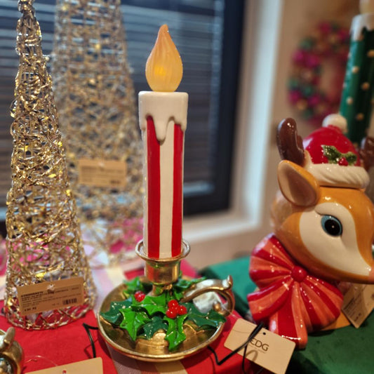 Candela Led Con Piattino EDG Enzo De Gasperi – Decorazione Natalizia di Design