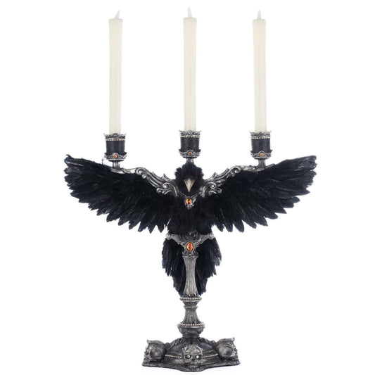 Macabre Crow Candelabra Blk Cm - Katherine's Collection Christmas Decoration | North Pole Christmas Shop®