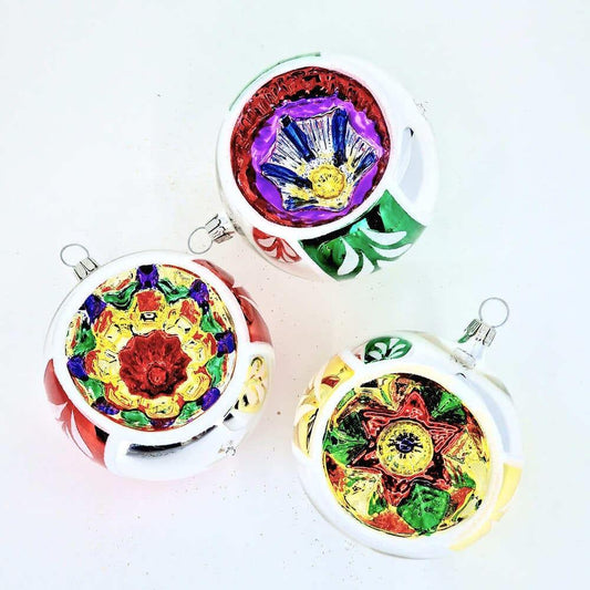 Acquista in Italia Confezione di 6 sfere Reflectors colorate in vetro 8 cm di Nostalgie Christbaumschmuck