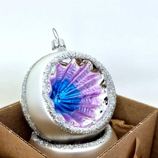 Acquista in Italia Confezione di 6 sfere Reflectors viola e blu pastello in vetro 6 cm di Nostalgie Christbaumschmuck