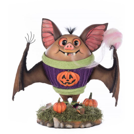 Fangs The Bat In Sweater Tt Prpl 26Cm - Katherine's Collection Christmas Decoration | North Pole Christmas Shop®