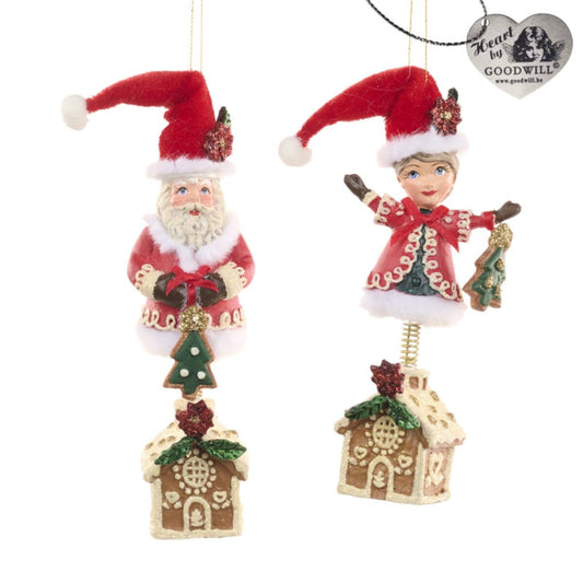 Gingerbr.Santa/Helper In Box Orn Ass/2 Rd 18Cm - Goodwill Christmas Decoration | North Pole Christmas Shop®