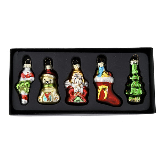 Decorazione di Natale in vendita Set di 5 ornamenti in vetro stile vintage
