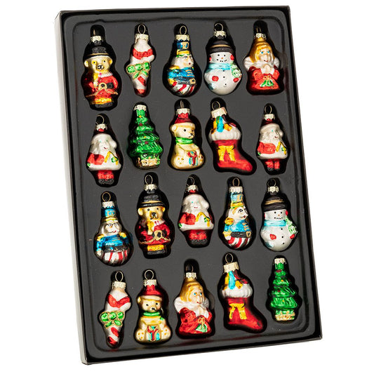 Decorazione di Natale in vendita Set di 20 ornamenti in vetro stile vintage