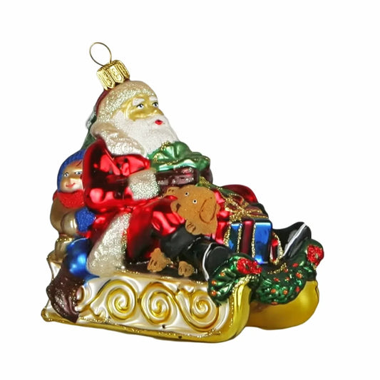 Acquista in Italia Komozja Family Natale 2025 Babbo Natale e una bambina sulla slitta