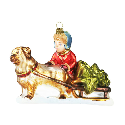 Acquista in Italia Komozja Family Natale 2025 Ragazzo sulla slitta con i cani