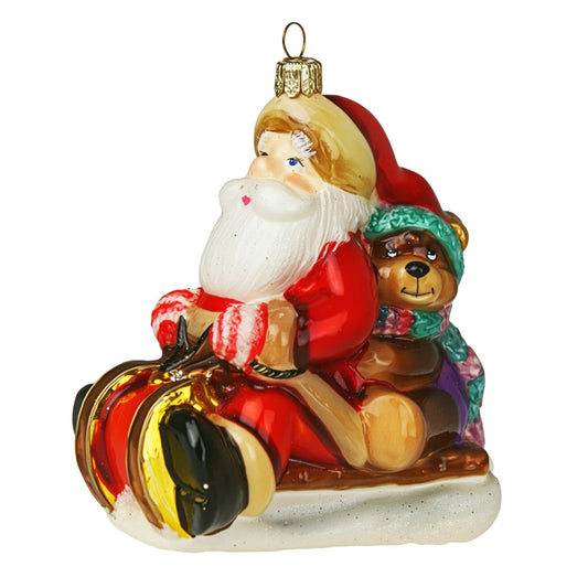 Acquista in Italia Komozja Family Natale 2025 Babbo Natale e orsetto sulla slitta