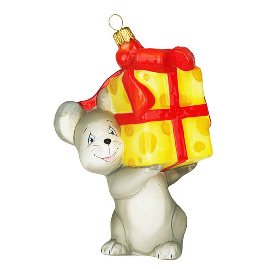 Acquista in Italia Komozja Family Natale 2025 Topo con una scatola regalo-formaggio