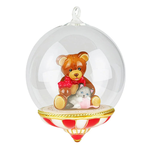 Acquista in Italia Komozja Family Natale 2025 Globo con orsetto e gatto