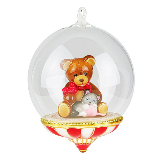 Acquista in Italia Komozja Family Natale 2025 Globo con orsetto e gatto