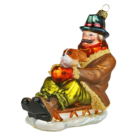 Acquista in Italia Komozja Family Natale 2025 Uomo sulla slitta con un cane