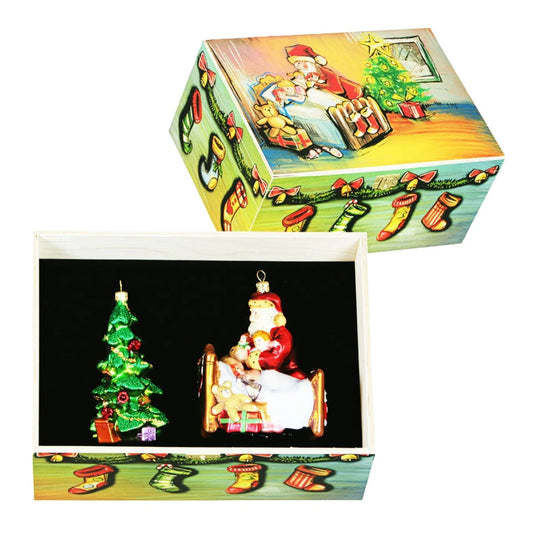 Acquista in Italia Komozja Family Natale 2025 Babbo Natale vicino al letto, collezione albero