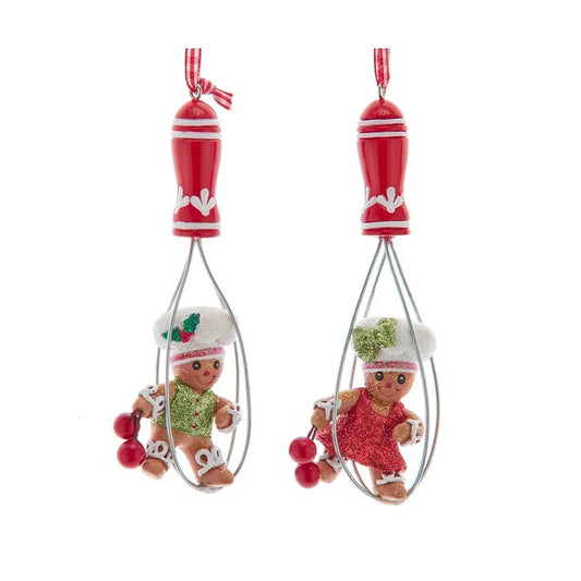 Set di 2 ornamenti Gingerbread su frusta per dolci H5905