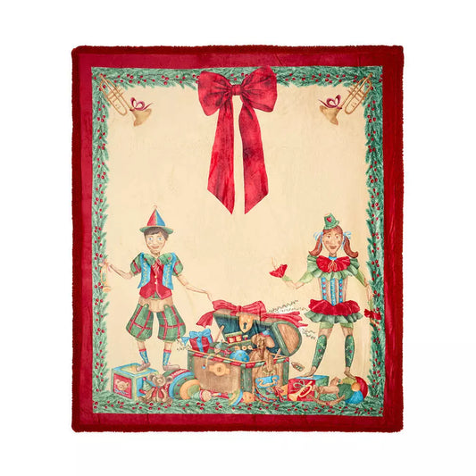Plaid Con Giftbox Vintage Toys Nuvole di Stoffa
