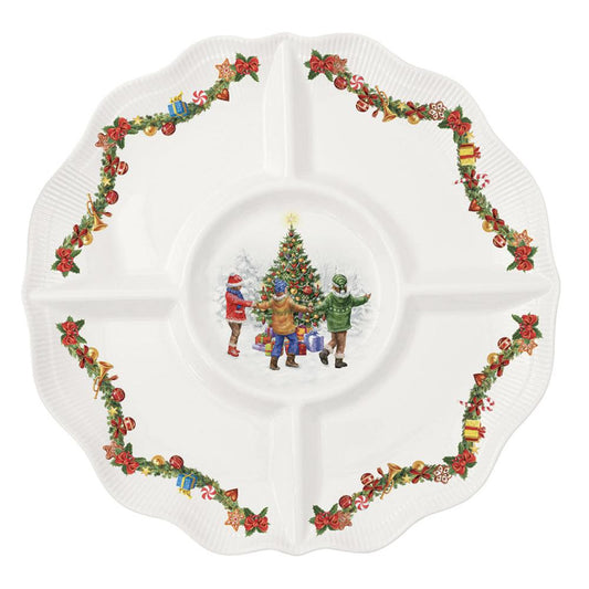 Piatto a scomparti in porcellana CHRISTMAS ROUND DANCE Easy Life