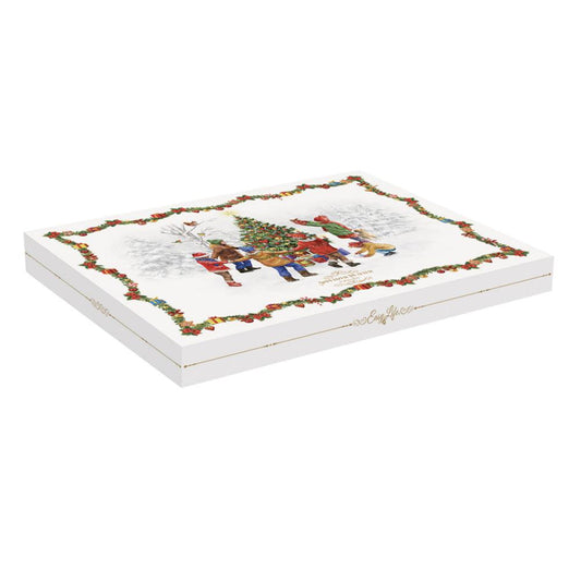 Piatto a scomparti ovale in porcellana Christmas Round Dance Easy Life