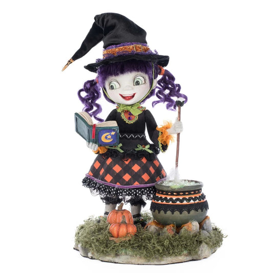 Poppy Broomson Witch Tt Or/Blk 30Cm - Katherine's Collection Christmas Decoration | North Pole Christmas Shop®