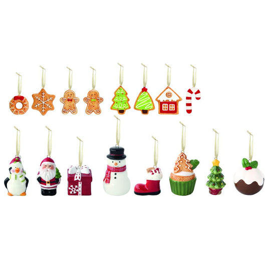 Set 16 decorazioni natalizie in ceramica CHRISTMAS Easy Life Pozzi