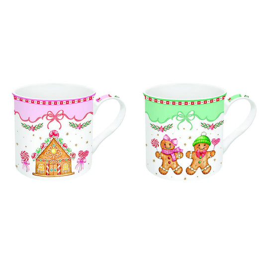 Set 2 mug 300 ml in fine china SWEET CHRISTMAS Easy Life Pozzi Milano