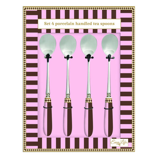 Set 4 cucchiaini da tè con manico in porcellana Sweet Moments Easy Life