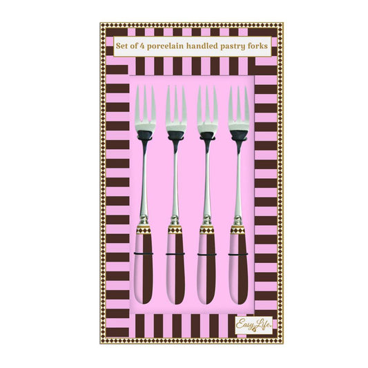 Set 4 forchette dolce con manico in porcellana Sweet Moments Easy Life