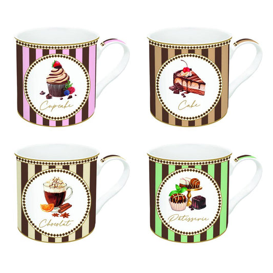 Set 4 mug 300 ml in fine china SWEET MOMENTS Easy Life Pozzi Milano