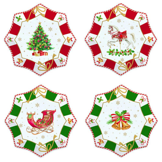Set 4 piatti dessert Ø 16 cm CHRISTMAS TALE Easy Life Pozzi Milano
