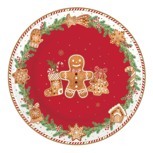 Set 4 piatti dessert in porcellana Fancy Gingerbread Easy Life