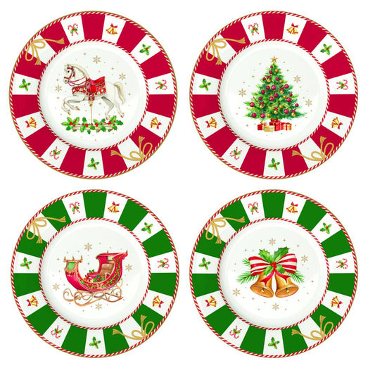 Set 4 piatti dessert in scatola regalo CHRISTMAS TALE Easy Life