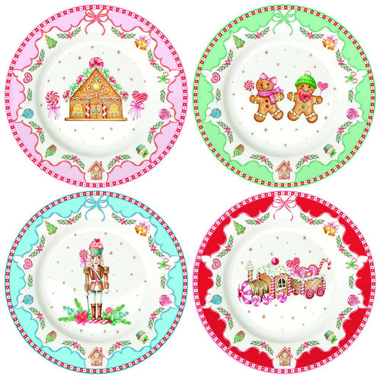 Set 4 piatti in porcellana SWEET CHRISTMAS Easy Life Pozzi Milano