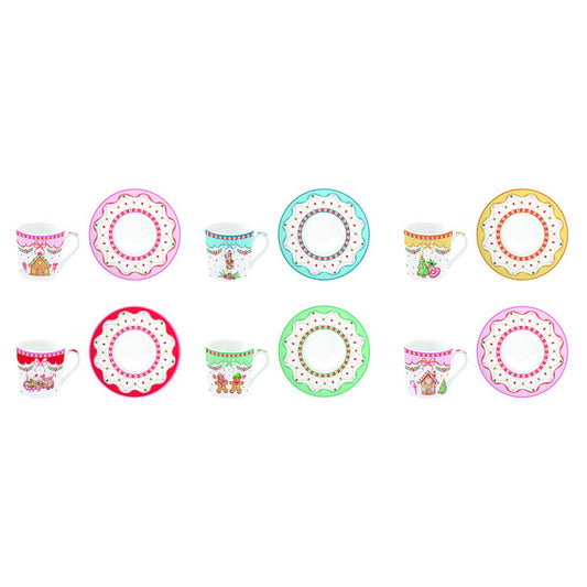 Set 6 tazzine espresso 100 ml con piattini SWEET CHRISTMAS Easy Life