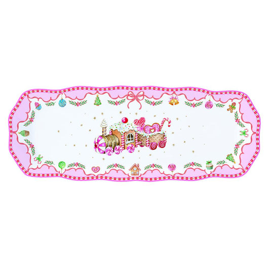 Vassoio 37x14 cm in porcellana SWEET CHRISTMAS Easy Life Pozzi Milano