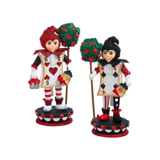 Set di 2 Nutcracker Carte Soldato di Alice nel Paese delle Meraviglie