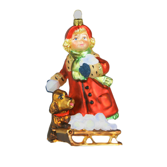 Ragazza con palla di neve e cane Komozja Family 4723k00