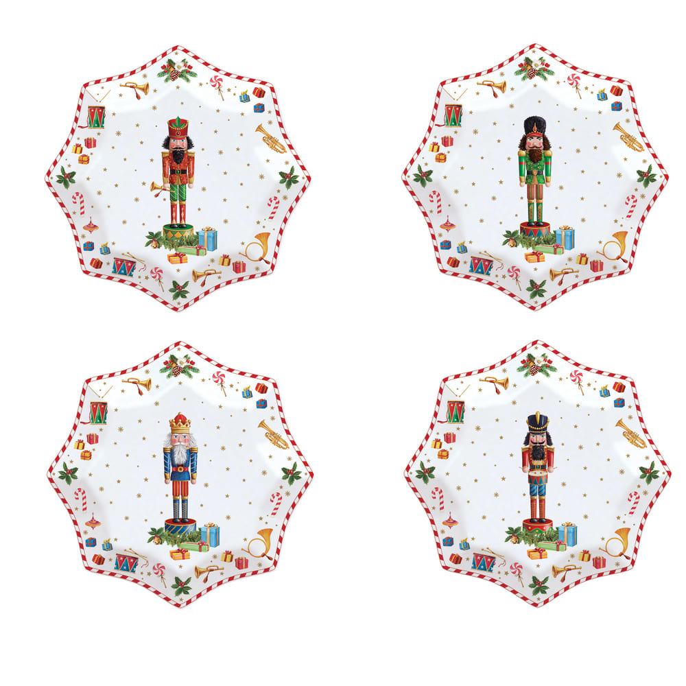 Set of 4 Vintage Nutcracker porcelain dessert plates