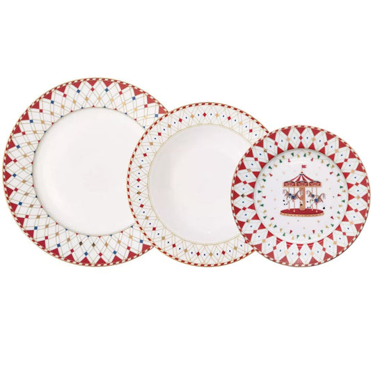 Acquista in Italia Servizio da 6 piatti (18 pz) in porcellana Christmas Wonderland, articolo R0942#CHWO della collezione di Easy Life.