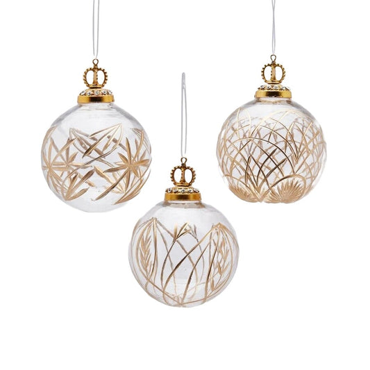 Set di 3 Palle Natalizie in Vetro EDG
