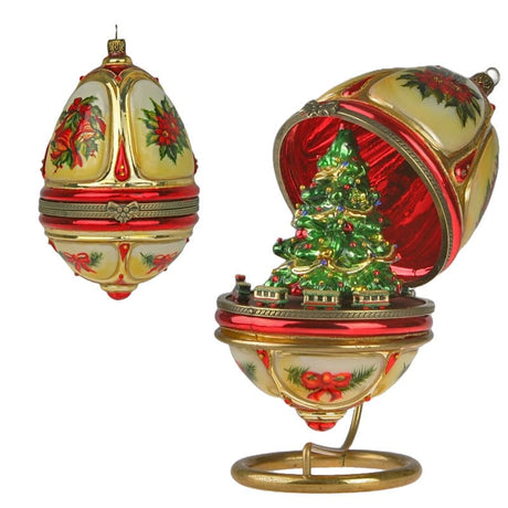 Uovo stile Fabergè con Albero e Treno Komozja Family