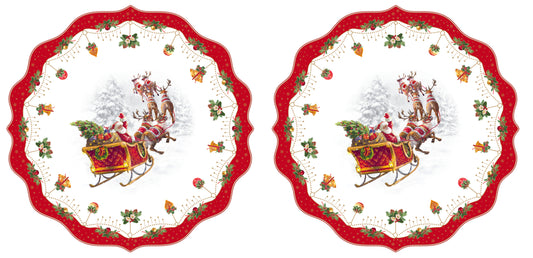 Set 2 tovagliette sagomate tonde Nostalgic Christmas Easy Life