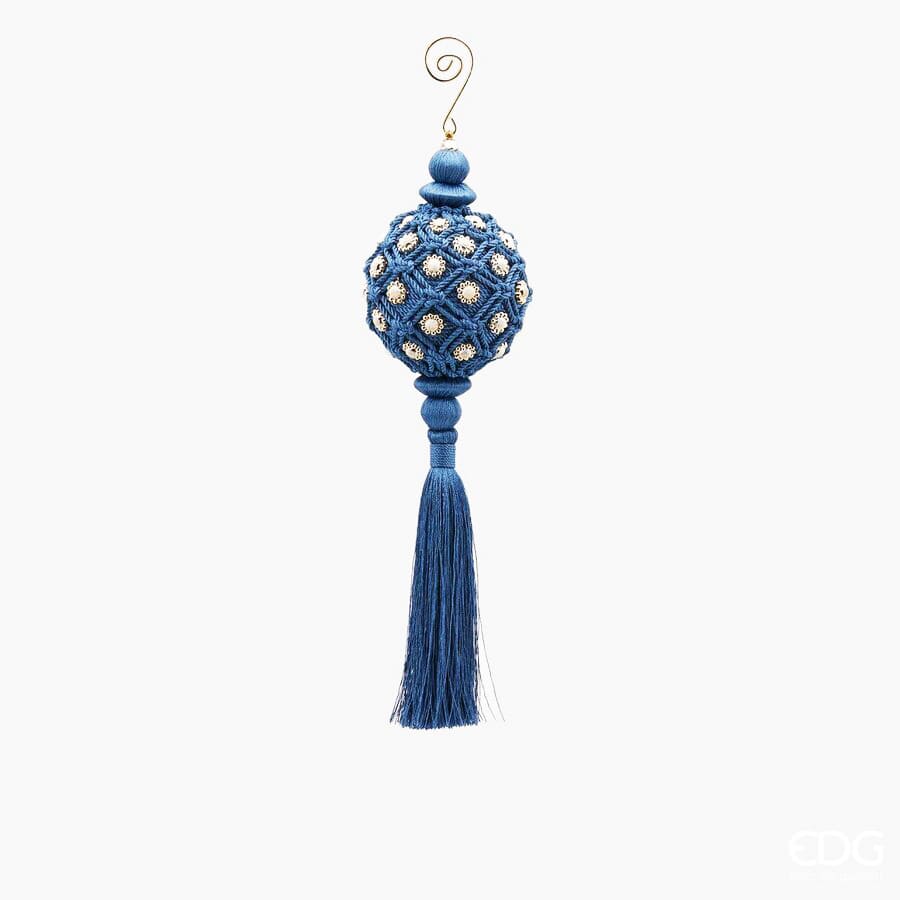Acquista palla di natale blu con nappina EDG