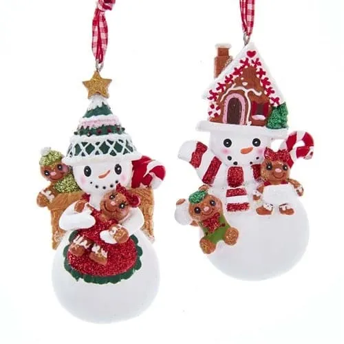 2 Ornamenti Pupazzo di Neve Gingerbread assortiti Kurt Adler