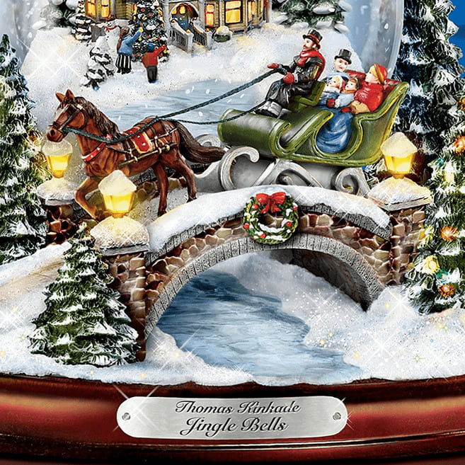 Thomas Kinkade Jingle Bells Snowglobe