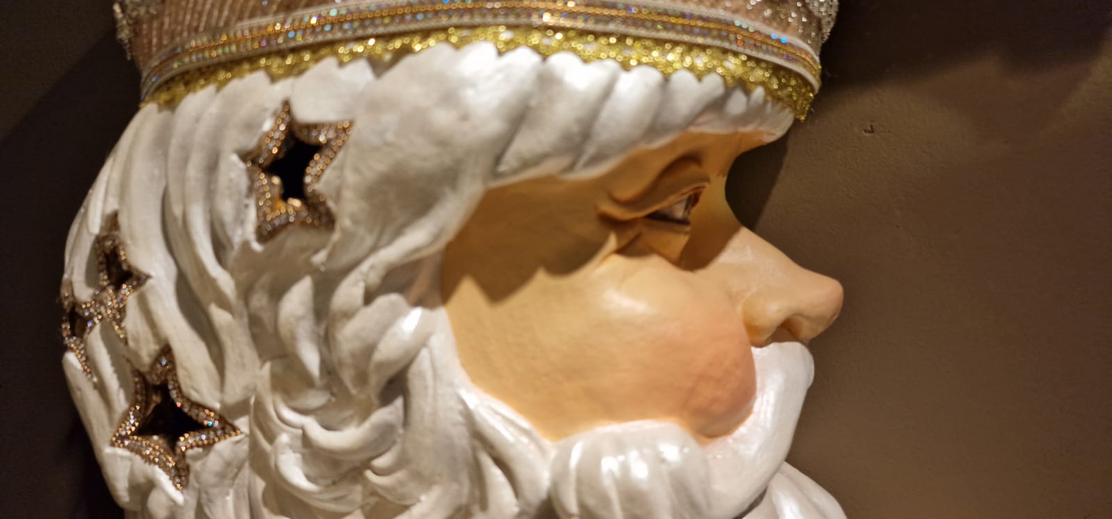 Luna Babbo Natale con Luci Led da parete