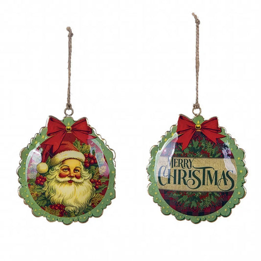 Set 2 Badge Circolari Metallo Vintage | Decorazioni Natalizie