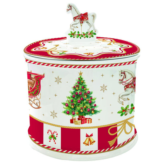 Biscottiera in porcellana CHRISTMAS TALE Easy Life Pozzi Milano