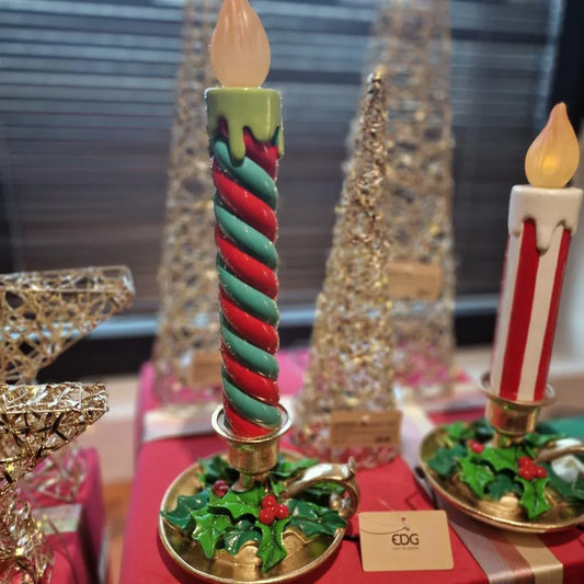 Candela Led Con Piattino EDG Enzo De Gasperi – Decorazione Natalizia di Design