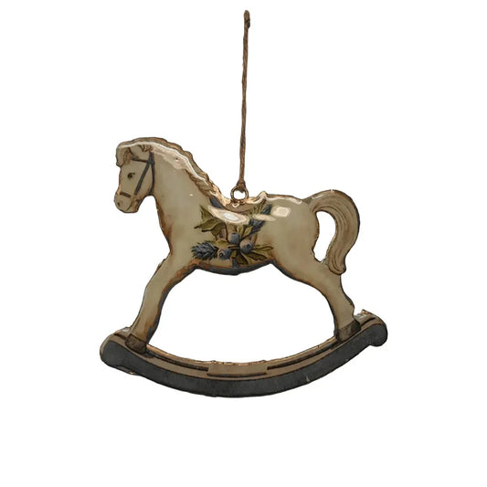 Decorazione Metallo Cavallino Vintage | Ornamento Albero Natale